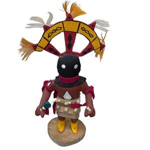 Vintage Hopi Kachina Doll By Zachary Yazzie Traditional Dancer Feathers Painted